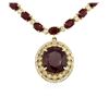 Image 4 : 14KT Yellow Gold 40.78ctw Ruby and Diamond Necklace