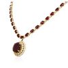 Image 6 : 14KT Yellow Gold 40.78ctw Ruby and Diamond Necklace