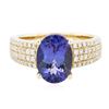 Image 1 : 14KT Yellow Gold 3.75ct Tanzanite and Diamond Ring