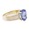 Image 2 : 14KT Yellow Gold 3.75ct Tanzanite and Diamond Ring