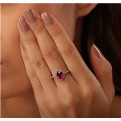 14KT White Gold 2.07ct Ruby and Diamond Ring