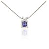 Image 3 : 14KT White Gold 1.63ct Tanzanite and Diamond Pendant With Chain