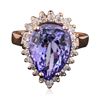 Image 3 : 14KT Rose Gold 5.68ct Tanzanite and Diamond Ring
