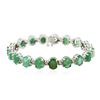 Image 3 : 14KT White Gold 20.90ctw Emerald and Diamond Bracelet