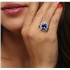 Image 2 : 14KT White Gold 5.20ct Tanzanite and Diamond Ring