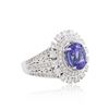 Image 4 : 14KT White Gold 2.71ct Tanzanite and Diamond Ring