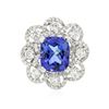 Image 3 : 14KT White Gold 4.79ct Tanzanite and Diamond Ring