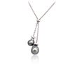 Image 7 : 18KT White Gold Pearl and Diamond Necklace
