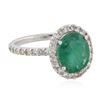 Image 4 : 14KT White Gold 2.00ct Emerald and Diamond Ring