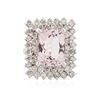Image 3 : 14KT White Gold 6.20ct Morganite and Diamond Ring