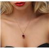 Image 1 : 14KT Yellow Gold 14.42ct Ruby and Diamond Pendant With Chain