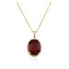Image 4 : 14KT Yellow Gold 14.42ct Ruby and Diamond Pendant With Chain