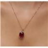 Image 5 : 14KT Yellow Gold 14.42ct Ruby and Diamond Pendant With Chain