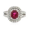 Image 1 : 14KT White Gold 1.73ct Tourmaline and Diamond Ring