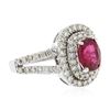 Image 2 : 14KT White Gold 1.73ct Tourmaline and Diamond Ring