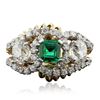 Image 3 : 18KT White and Yellow Gold 0.99ct Emerald and Diamond Ring
