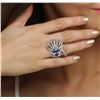 Image 6 : 18KT White Gold 6.20ctw Tanzanite and Diamond Ring