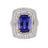Image 3 : 14KT Yellow and White Gold 8.13ct Tanzanite and Diamond Ring
