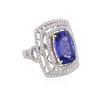 Image 4 : 14KT Yellow and White Gold 8.13ct Tanzanite and Diamond Ring