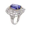 Image 6 : 14KT Yellow and White Gold 8.13ct Tanzanite and Diamond Ring