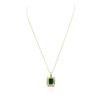 Image 4 : 14KT Yellow Gold 1.66ct Emerald and Diamond Pendant With Chain