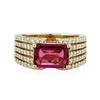 Image 3 : 14KT Yellow Gold 1.91ct Rubelite and Diamond Ring