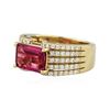 Image 4 : 14KT Yellow Gold 1.91ct Rubelite and Diamond Ring