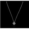 Image 3 : 14KT White Gold 0.55ctw Diamond Pendant With Chain