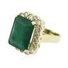 Image 4 : 14KT Yellow Gold 10.79ct Emerald and Diamond Ring