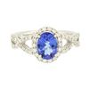 Image 3 : 14KT White Gold 1.31ct Tanzanite and Diamond Ring