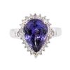 Image 3 : 14KT White Gold 5.90ct Tanzanite and Diamond Ring