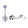 Image 2 : 14KT White Gold 3.38ctw Tanzanite and Diamond Earrings