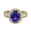 Image 3 : 14KT Yellow Gold 3.04ct Tanzanite and Diamond Ring