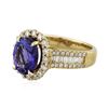 Image 4 : 14KT Yellow Gold 3.04ct Tanzanite and Diamond Ring