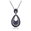 Image 4 : 14KT White Gold 0.12ctw Diamond Pendant With Chain