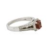 Image 4 : 14KT White Gold 1.56ct Orange Sapphire and Diamond Ring