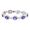 Image 3 : 14KT Two-Tone Gold 18.81ctw Tanzanite and Diamond Bracelet