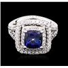 Image 3 : 14KT White Gold 2.72ct Sapphire and Diamond Ring