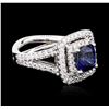 Image 4 : 14KT White Gold 2.72ct Sapphire and Diamond Ring