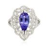 Image 3 : 14KT White Gold 2.03ct Tanzanite and Diamond Ring