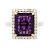 Image 3 : 14KT Yellow Gold 5.81ct Amethyst and Diamond Ring