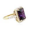 Image 4 : 14KT Yellow Gold 5.81ct Amethyst and Diamond Ring