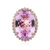 Image 3 : 14KT Rose Gold 45.02ct GIA Certified Kunzite and Diamond Ring