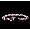Image 7 : 14KT White Gold 18.15ctw Ruby and Diamond Bracelet