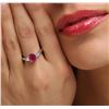 Image 1 : 14KT White Gold 1.32ct Ruby and Diamond Ring