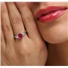 Image 1 : 14KT White Gold 1.32ct Ruby and Diamond Ring