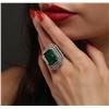 Image 2 : 14KT Two-Tone 17.96ct Emerald and Diamond Ring