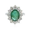 Image 3 : 14KT White Gold 3.18ct Emerald and Diamond Ring