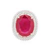 Image 3 : 14KT Two-Tone Gold 14.89ct Ruby and Diamond Ring