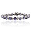 Image 3 : 14KT White Gold 12.41ctw Tanzanite and Diamond Bracelet